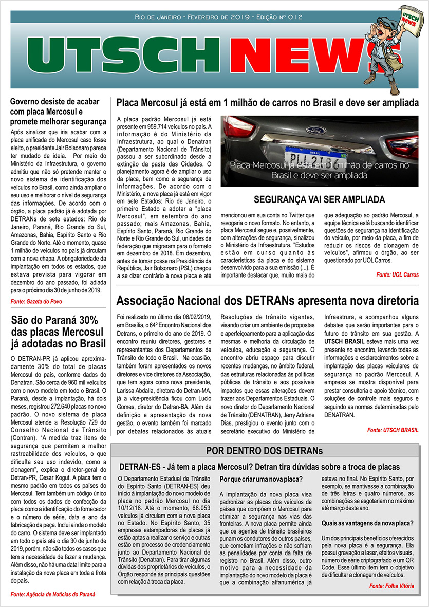 Jornal UTSCH BRASIL - edição 012 - Fevereiro_2019