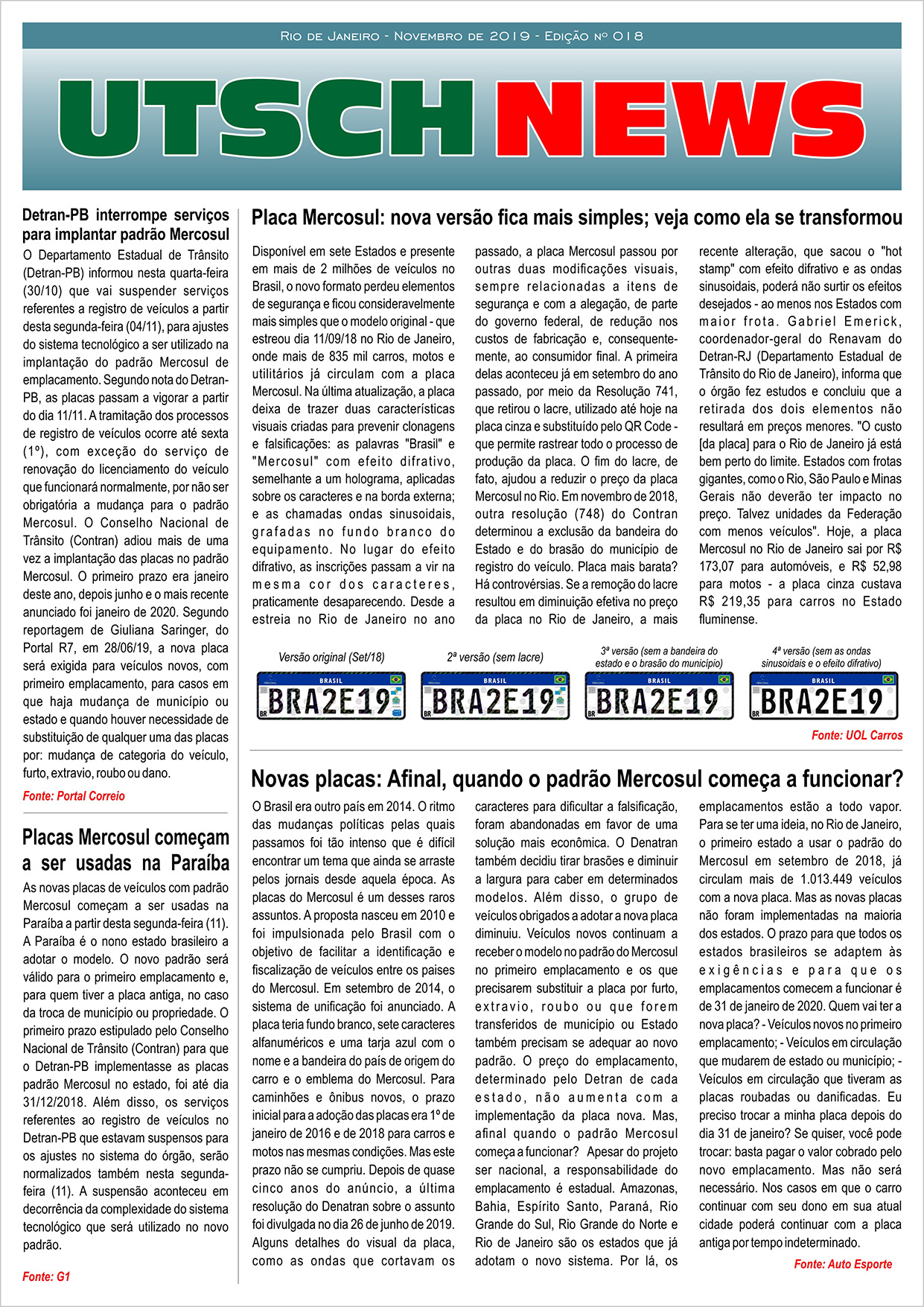Jornal UTSCH BRASIL - edição 018 - Novembro_2019