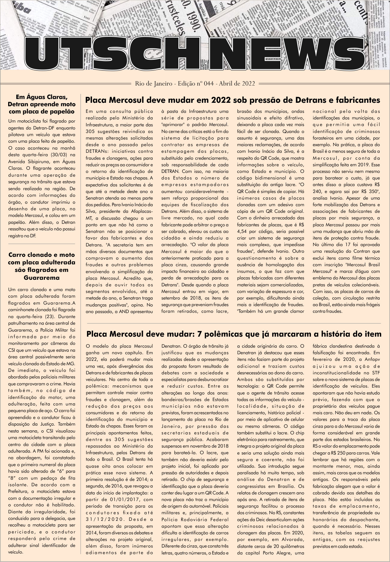 Jornal UTSCH BRASIL - edição 044 - Abril_2022