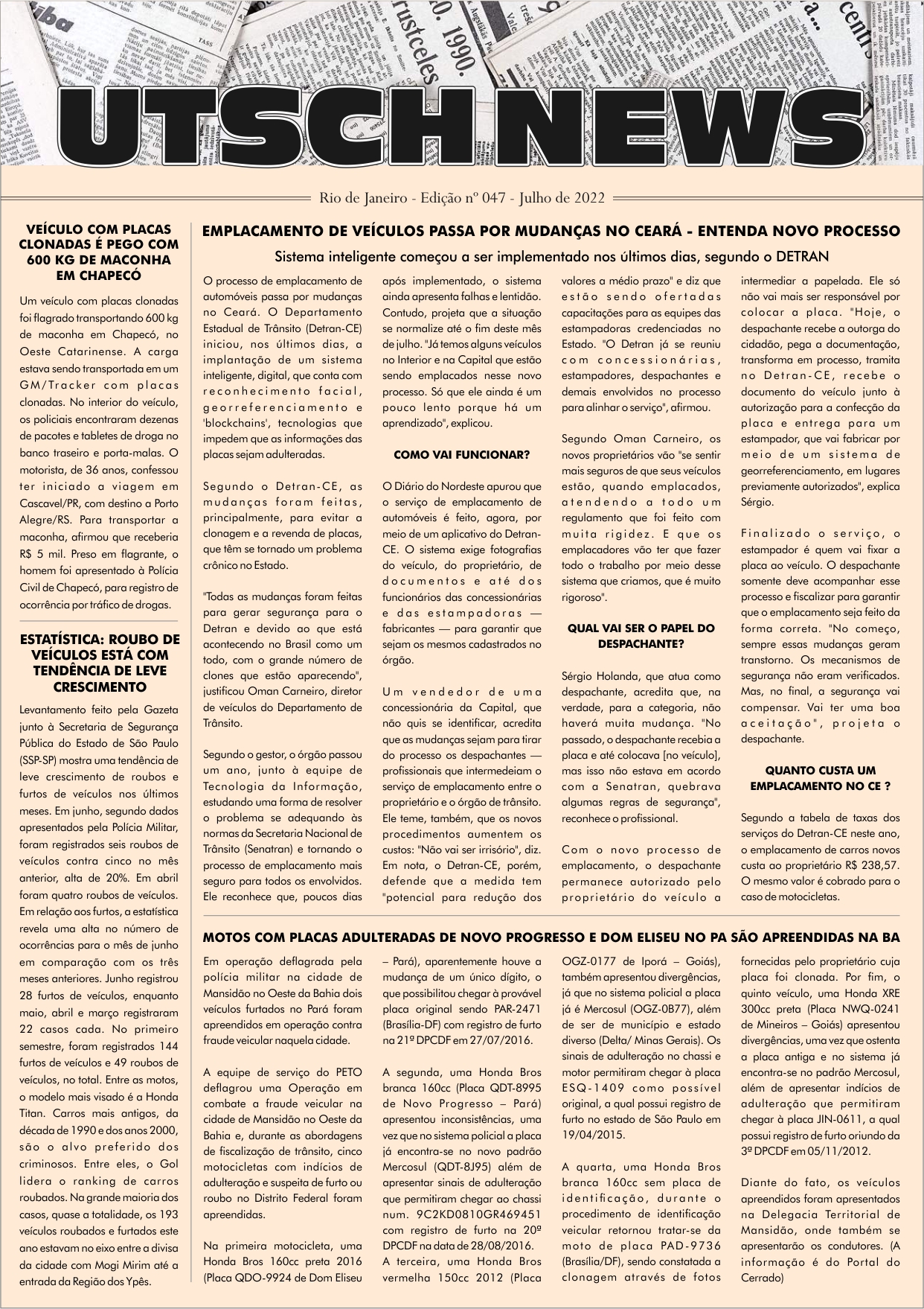 Jornal UTSCH BRASIL - edição 047 - Julho_2022